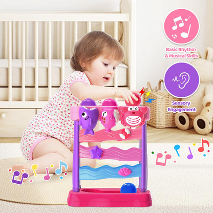 YEGEER Toys for 1 2 Years Old Girls, Musical Toys for 12-18 Months, Interactive Toddler, Montessori Toys, Christmas Birthday Gifts for Baby Kids Toddlers Age 1-2 Years Old (Pink)
