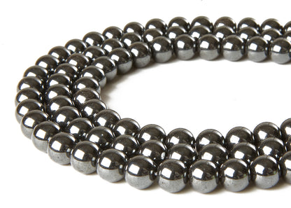 100pcs 6mm Black Hematite Beads Natural Gemstone Beads Round Loose Beads for Jewelry Making