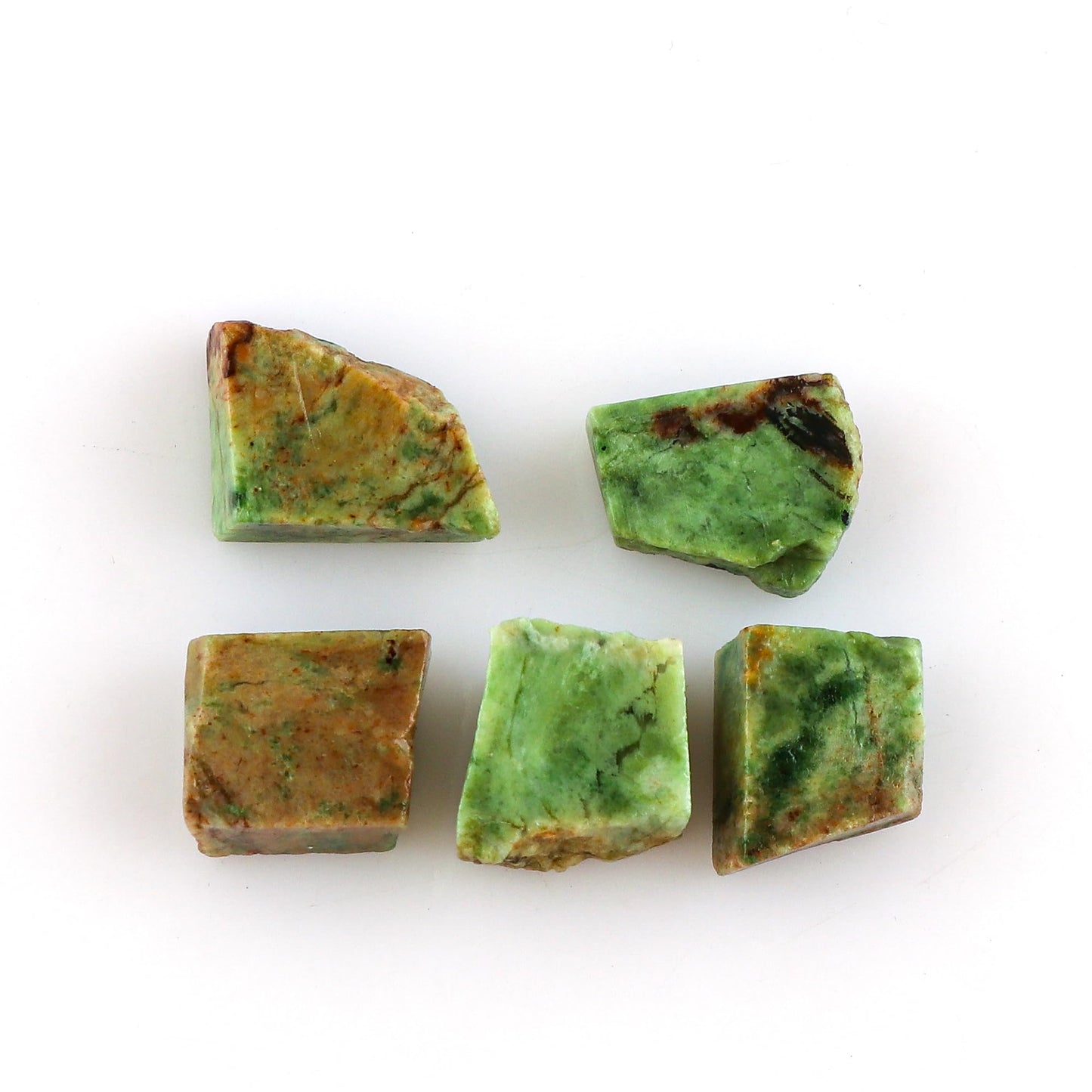 CRYSTALINES 5pcs Wholesale Natural Raw Chrysoprase Gemstone, Untreated Rough Stones, Bulk Loose Supplies, DIY Jewelry Making, Chakra Healing Crystals, Wire Wrapping, Gem Collection