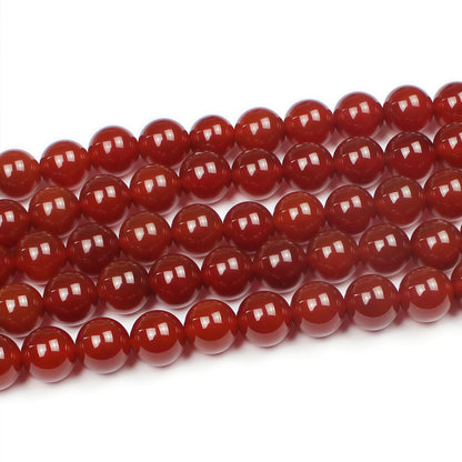 MJDCB Natural Stone Bead Red Cornelian Gemstone Loose Beads for Jewelry Making Bracelet Necklace 10mm