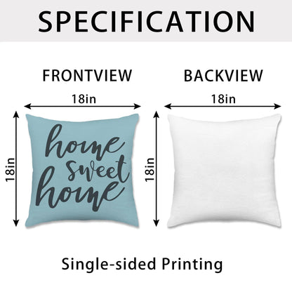 Hexagram Outdoor Throw Pillow Covers 18x18 Set of 4, Decorative Geometric Modern Boho Blue Pillow Covers, Home Sweet Home Farmhouse Cushion Case for Couch Sofa Indoor Bedroom Decor(No Insert)