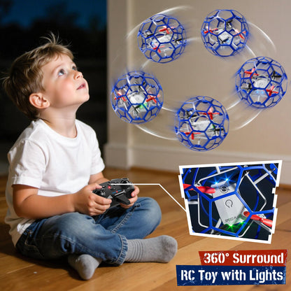 JUKUDAHU Remote Control Helicopter for Kids 8-12, 2.4 GHz RC Helicopter Ball with Lights, 360° Flips, Flying Toy Ball, Outdoor Toy for Boys Girls Ages 8-16, Toy Gifts for 8 9 10 11 12