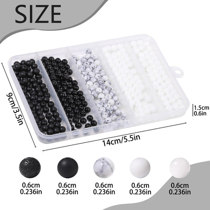 Songxi Stone Beads Bracelet Making Kit 300PCS, 6mm Loose Crystal Gemstone Beads for Bracelet Necklace Earring, DIY Crafts Beads for Jewelry Making for Couples Lovers Adults