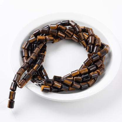Natural Yellow Tiger Eye Cylinder Tube Beads 10x14mm 38cm/str Loose Semi Gemstone Stone Beads for Making Bracelets Necklace