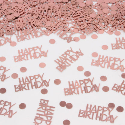 Blopee Rose Gold Birthday Confetti - 270 PCS Glitter Happy Birthday Decorations for Table