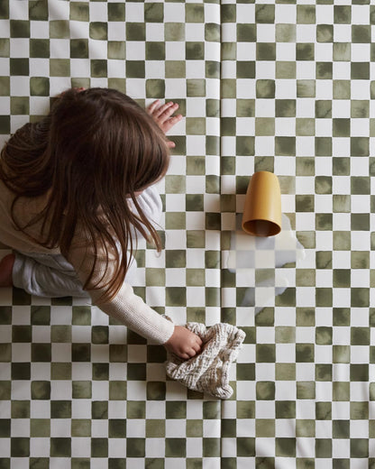 House of Noa Foldable Baby Tumbling Mat – Memory Foam Padded Foldable Kids Play Mat for Floor | Durable, Stylish, and Cushioned Design | 4'x6' | Checker Fern