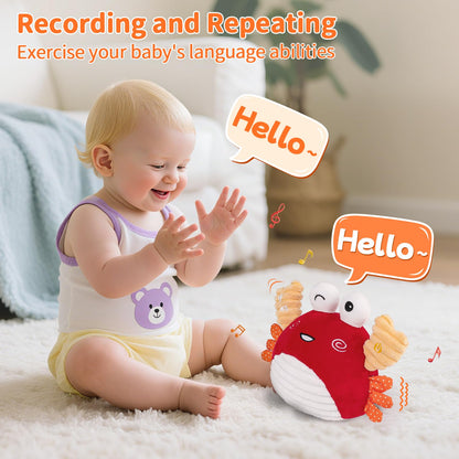 nicknack Baby Toys 0-6 Months – Crawling Dancing Bouncing Musical Learning Plush Crab,Interactive 100+ Songs Toy for 1 2 3 Year Old Boys Girls Sensory Birthday Gifts