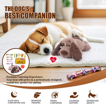 BEVERLYSHARK Heartbeat Puppy Toy Dog Anxiety Relief Calming Aid Heartbeat Stuffed Animal Behavioral Training and Sleep Aid Comfort Dog Toy Crate Training Heartbeat Dog Toy for Small Medium Large Dogs