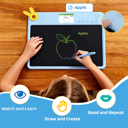 MING XIAO LCD Writing Tablet for Kids – 13.5'' Drawing Pad with 2.8'' Color Screen, Includes Traceable Drawings & Rich Content, Educational Writing Tablet for Kids Ages 3,4,5,6, Gifts for Boys & Girls