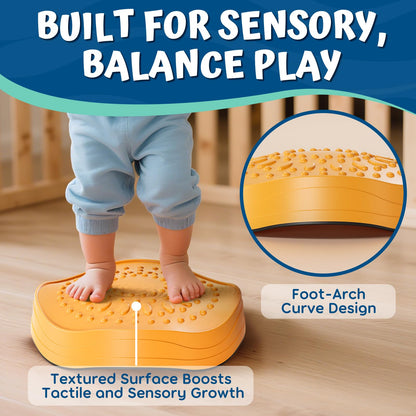 Lehoo Castle Stepping Stones for Kids, Non-Slip Toddler Stepping Stones for Autism, Balance Stones Sensory Toys for Toddlers 1-3, Crab Toddler Outdoor Toys, Obstacle Course for Kids 3-5