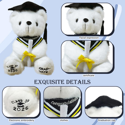 Ziyutam Graduation Bear Gifts for Class of 2026 Graduation Plush, Teddy Bear Stuffed Animal with Cap and Gown College High School Graduation Gifts for Boys & Girls