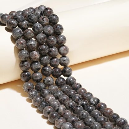 8mm Natural Flame Yooperlite Gemstone Beads Polished Round Smooth Stone Beads for Bracelets Jewelry Making 15inch Loose Beads