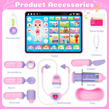 Toidgy Learning Toys Tablet with Music & Sound, Speech Therapy Toys for Toddlers Age 1, 2, 3, Montessori Toys Christmas Birthday Gifts for Girls, Boys, Baby 12-18 Months, Doctors Pretend Playset
