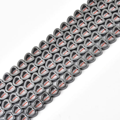 HAAMIIQII 55pcs 8mm Natural Black Hematite Loose Gemstone Beads Hollow Heart Shape Spacer Stone Beads for Jewelry Making DIY Bracelets Necklaces Crafting