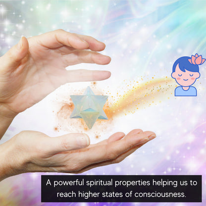 Amazing Gemstone Opalite Merkaba Crystal - 1 Inches Metaphysical Merkaba Star for Meditation - Energetic Tetrahedron Crystal and Healing Stones for Spiritual Growth and Healing (20-25mm)