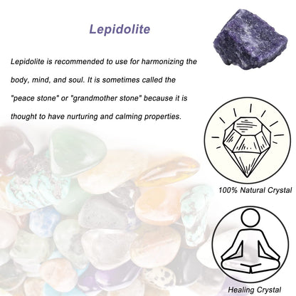 Lepidolite Raw Crystals, Large 1.25-2.0" Healing Crystals Natural Rough Stones Crystal for Tumbling, Cabbing, Fountain Rocks, Decoration, Polishing, Wire Wrapping, Wicca & Reiki