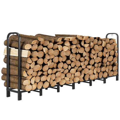 DNKMOR 8FT Firewood Rack Holder,Heavy Duty Firewood Storage Log Rack for Outdoor&Indoor,Fireplace Wood Rack for Wood Storage