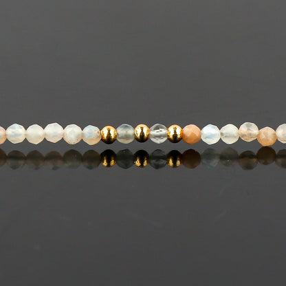 NJCRAFT Handmade Moonstone Bracelet for Women – Bohemian Gold Plated Adjustable Beaded Jewelry, Dainty Minimalist Hypoallergenic Bracelet, Delicate Layering Gift Jewelry
