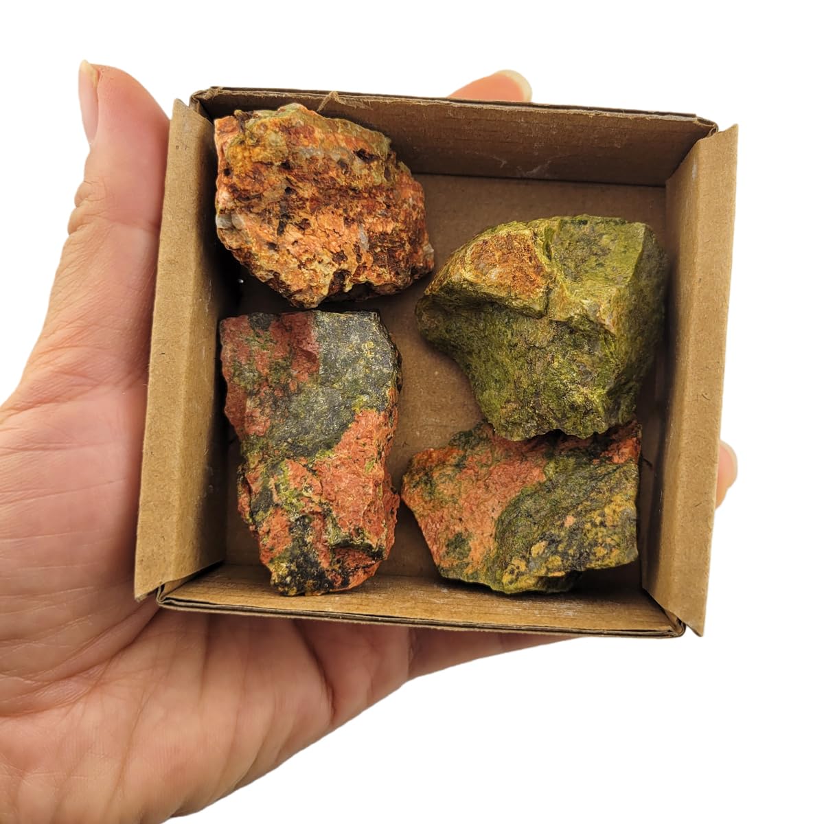 Natural Raw Crystals 1''-2'' Unakite Rough Stones Rocks for Tumbling Polishing Cabbing Gemstones Crystals and Healing Stones for Wicca Reiki,Fountian Rocks for Decorations (Unakite)