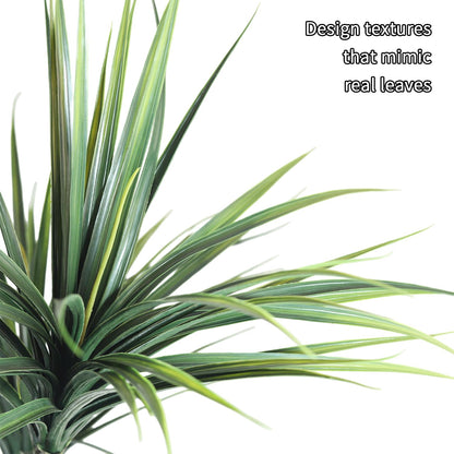 5FT Artificial Dracaena Tree: Realistic Fake Plant with White Planter - Lifelike Silk Floor Plant for Living Room Home Office Decor - Low Maintenance Indoor Tree