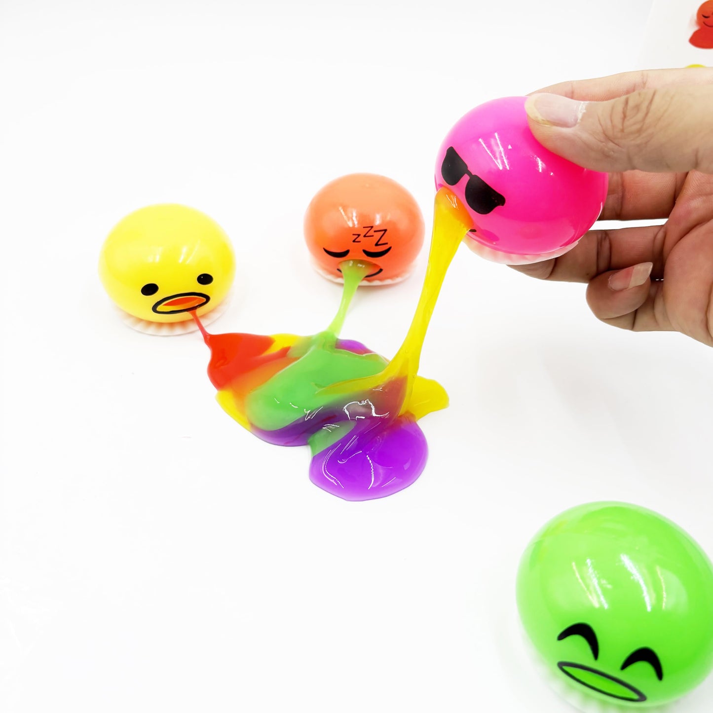 Vomiting Egg Slime Toy - Funny Prank Squeeze Stress Ball Puking Yolk, Novelty Fidget Relief Toy Gag Gift for Kids Adults, Christmas Stocking Stuffers & Birthday Parties