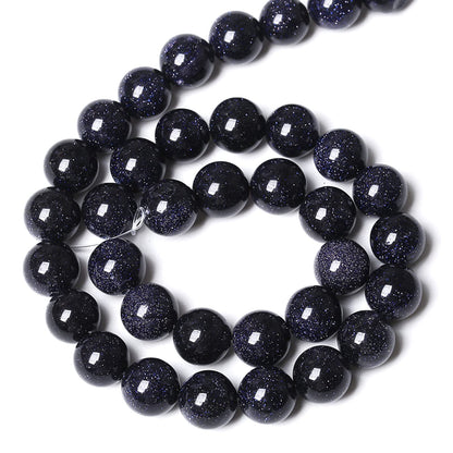 8MM 45PCS Blue Sandstone Spacer Loose Beads for Jewelry Making DIY Bracelet 1 Strand