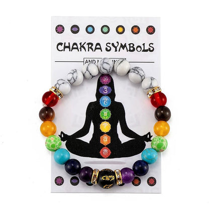 Roe Dolph Chakra Bracelets 7 Chakra Bracelet Gifts Crystals and Healing Stones Jewelry Colorful Beaded Bracelets for Women with a Meaningful Card