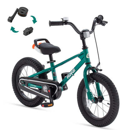RoyalBaby EZ Toddlers Kids Bike, 12 Inch Wheel Bicycle with Quick Release Crank for Beginners Boys Girls Ages 3-4 Years Easy Learn Biking, Green