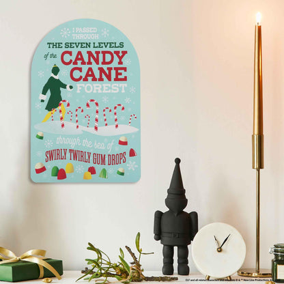 Elf Movie Seven Levels of the Candy Cane Forest Wood Wall Decor - Fun Elf Christmas Decoration for Home