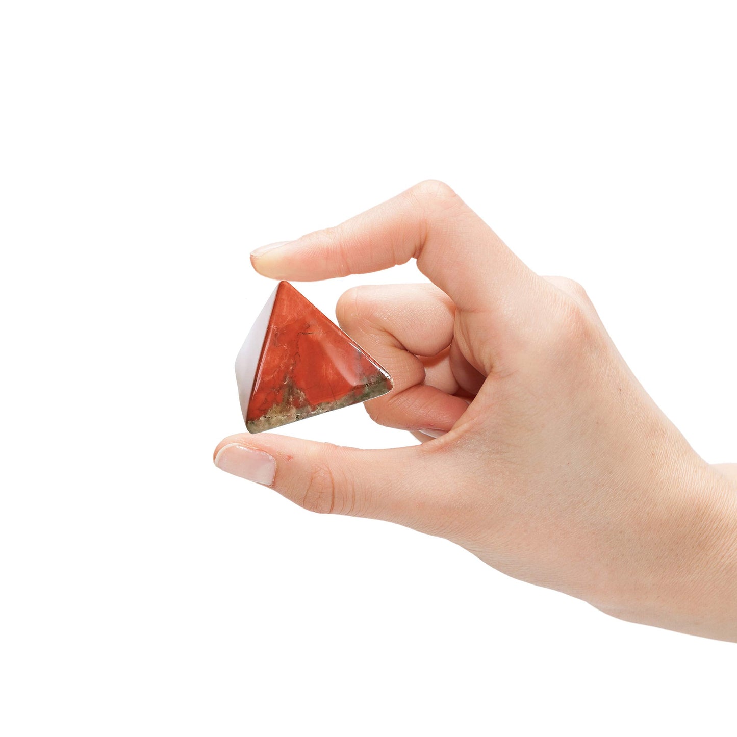 Crystal Pyramid of Natural Red Jasper Chakra Healing Stone, 1.5 inch
