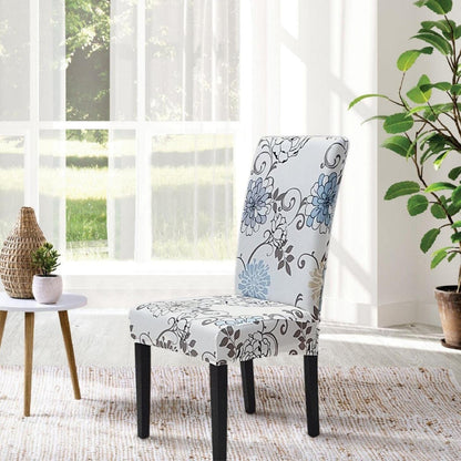 SPRINGRICO Chair Covers for Dining Room Set of 4, Stretch Dining Chair Cover, Washable Spandex Kitchen Parsons Chair Slipcovers, Removable Seat Protector for Home or Party (4 Pack, FLORAL5)