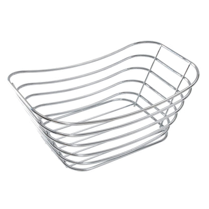 Simplify Wire Towel Basket| Dimensions: 12.1" x 7.5" x 5.1"| Bathroom | Bathroom Storage | Wire Construction | Chrome