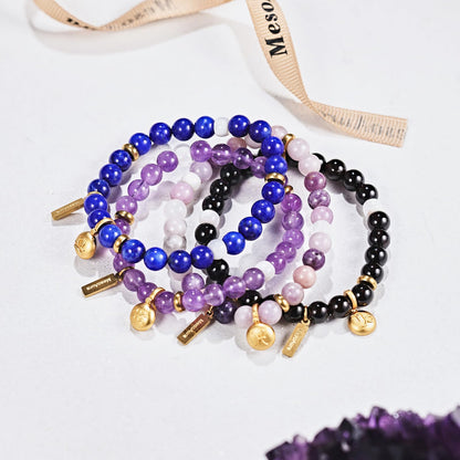 MesoAura Natural Garnet Bracelet – handmade Crystal Healing Jewelry for Women & Men – Root Chakra Balance, Vitality & Courage Energy Stone – Zodiac Capricorn Aquarius – Spiritual Gemstone Beaded Bracelet (Root Chakra – Garnet Sonata bracelet)