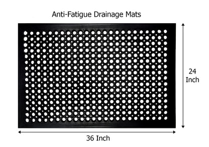IRONGATE Rubber Doormat - 2 Pack Non Slip Anti Fatigue Indoor Outdoor Rubber Floor Mat - Heavy Duty Commercial Kitchen Ramp Pool Restaurant Garage Floor Mat - Anti Slip Bar Drainage Mat - 24x36
