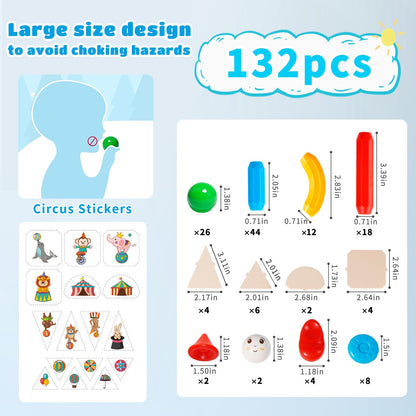 TOKBLOK Magnetic Building Blocks for Boys and Girls, 132Pcs Creative Magnetic Sticks and Balls STEM Construction Toys for Kids Toddlers Early Development Educational Learning