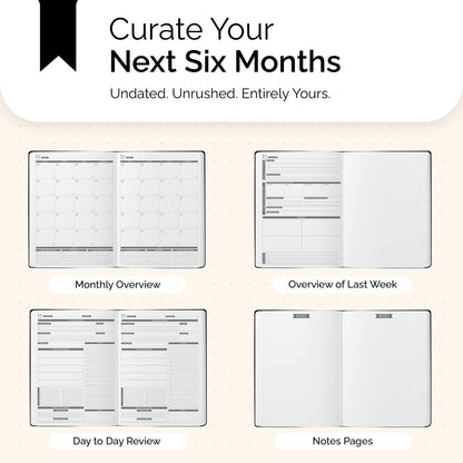 Panda Planner Pro A4 Daily Planner 2026 – 6 Month Large 8.5x11 Undated Academic & Productivity Planner with Daily, Weekly & Monthly Calendar, Work Planner, Goal Tracker, Habit Tracker & Personal Development Organizer – Black