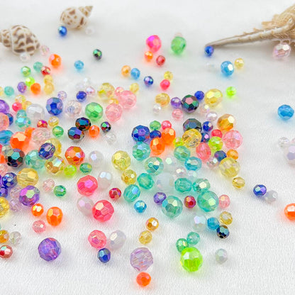 Daiyifiy 1000 Pcs 6MM Round Faceted Acrylic Beads AB Color Transparent Crystal Acrylic Beads Round Bicone Beads for Jewelry Making, Bracelets Necklaces Earrings Wind (133- Pale Yellow AB)