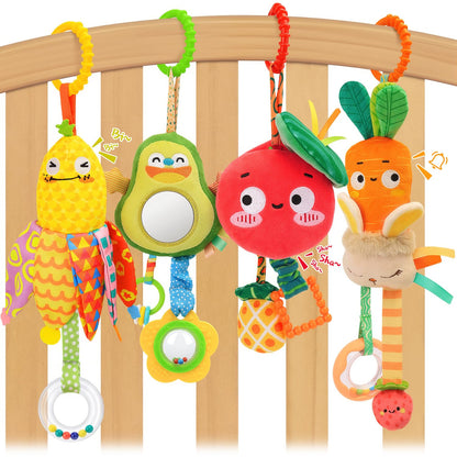YELUFT Baby Toys for 0 3 6 9 12 Months, Baby Hanging Toys, Car Seat Stroller Crib Gym Baby Rattle Toys with Teether for Newborn Infants Baby Boys Girls Gifts