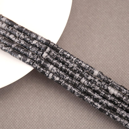 BONNY BOXX 150PCs Natural Black Imperial Jasper Spacer Beads, Loose Semi Precious Flat Round Gemstone Heishi Disc Stone Beads for Beading Jewelry Making 4mm*2mm