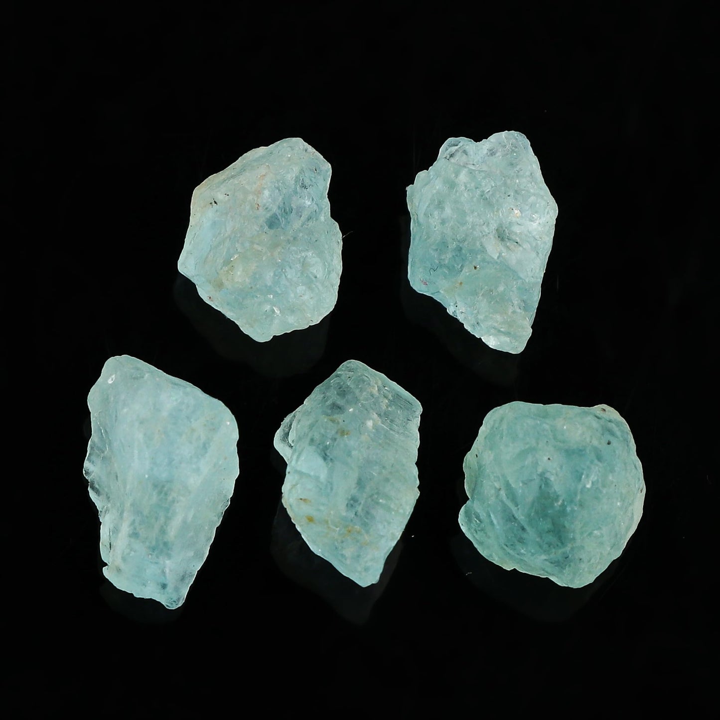 CRYSTALIS Wholesale 5pcs Natural Sea Aquamarine, Loose Gemstone Bulk Rough Jewelry Making Supply, Chakra & Healing Raw Stones, Wire Wrapping, DIY, Gem Collection