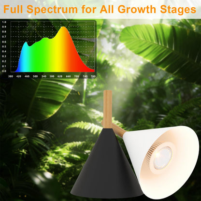 Hanging Grow Light with Timer, 20W Full Spectrum Plant Lamp for Indoor Plants, 14.5 ft Power Cord, Adjustable Height, Wall-Mounted Growing Light for Large Tall Plants, Succulents and Flowers (White)
