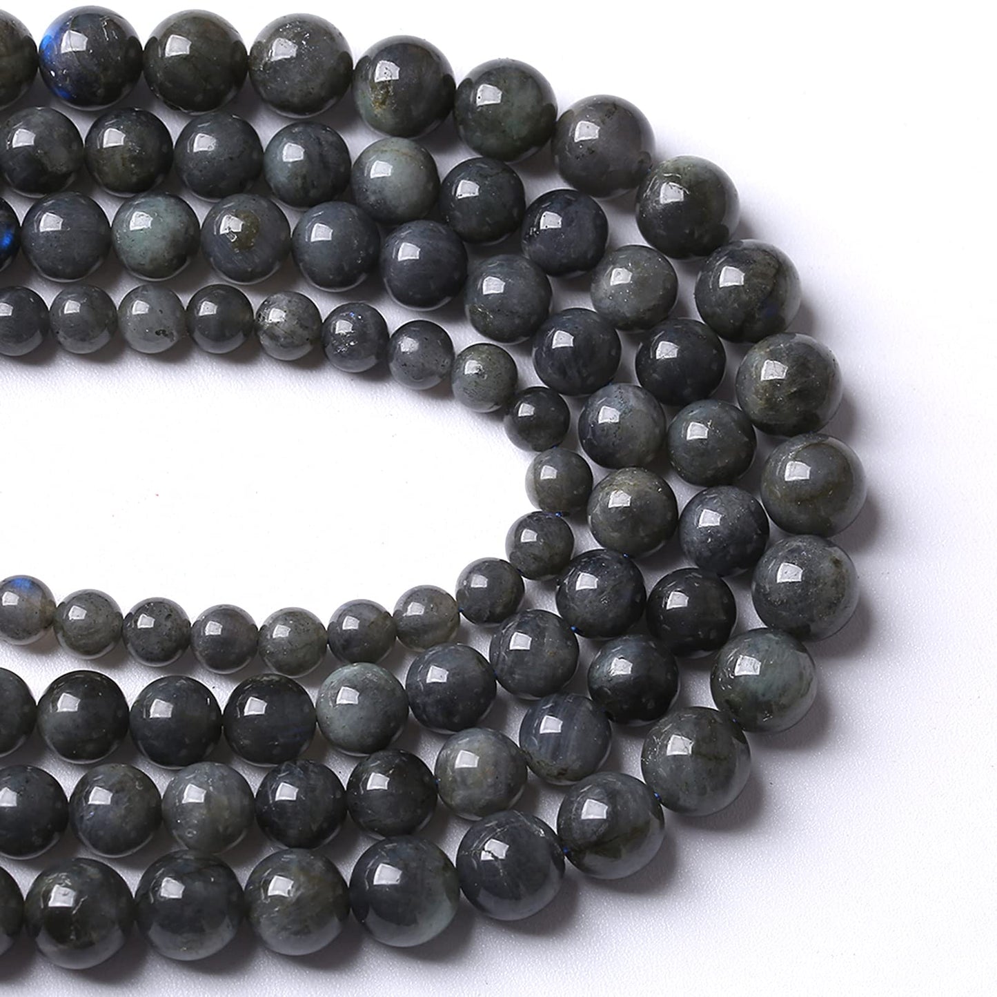 6MM 60PCS Natural Stone Black Labradorite Beads Crystal Loose Beads for Jewelry Making DIY Bracelet