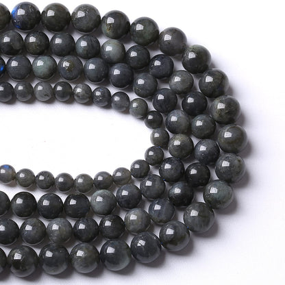 6MM 60PCS Natural Stone Black Labradorite Beads Crystal Loose Beads for Jewelry Making DIY Bracelet