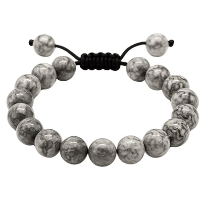 Amazing Gemstone Map Stone Bracelet for Women Men's Gifts - Protection Healing Crystal Bracelet - 8mm Gemstones Beaded Adjustable Bracelet Pulseras Para Hombres Mujer Stocking Stuffers