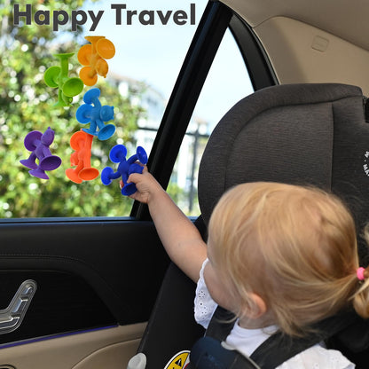 Suction Cup Toys（Pack of 12）, No Hole Baby Bath Toys Suction Toy - Connect, Build, Create - Toddler Bath Toys for Kids Ages 1-3, Silicone Sensory Fidget Toys for Baby Tray Window Travel