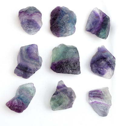 Apengshi Rainbow Fluorite Raw Crystals 2PCS Natural Rough Rocks Healing Crystal and Stones DIY Raw Stones Meditation Fountain Garden Home Decor