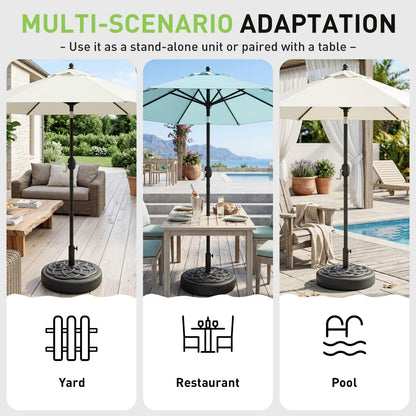 T&Jero Round Heavy Duty Plastic Patio Umbrella Base Stand Weight for Outdoor, 112 lb with Water and Sand Filled, Black