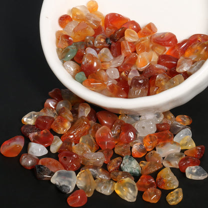 30in Red Agate Natural Chip Stone Beads 5-8mm About 230pcs, Irregular Drilled Orange Red Bead for Bracelets Jewelry Making Supplies for Adults, DIY Crafts.