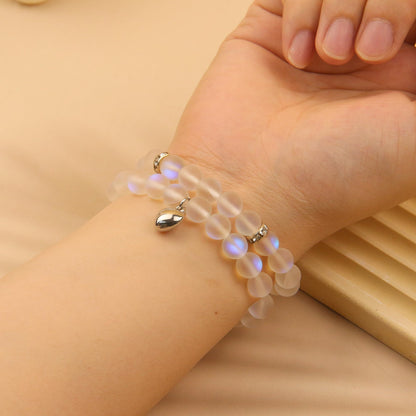 GDLKPYHS Healing Bracelets for Women - Moonstone Bracelet - Healing Prayers Crystal Bracelet, 8mm Natural Stone Stress Relief Yoga Beads Get Well Soon Gifts