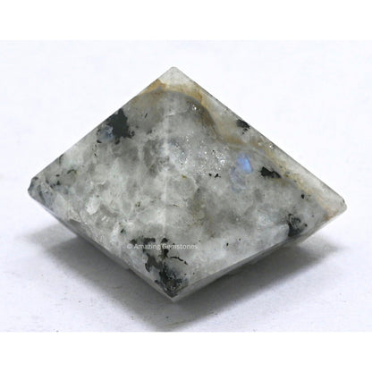 Amazing Gemstone Rainbow Moonstone Crystal Pyramid with 9 Pyramid Plate Bottom - 1" Mini Pyramid Figurine of Natural Stone Pyramid for Meditation,Reiki,Chakra Balancing Vastu Pooja and Crystal Grids